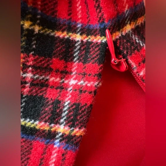 Red Tartan Plaid Skirt with broken zipper* NWT - Picture 11 of 14